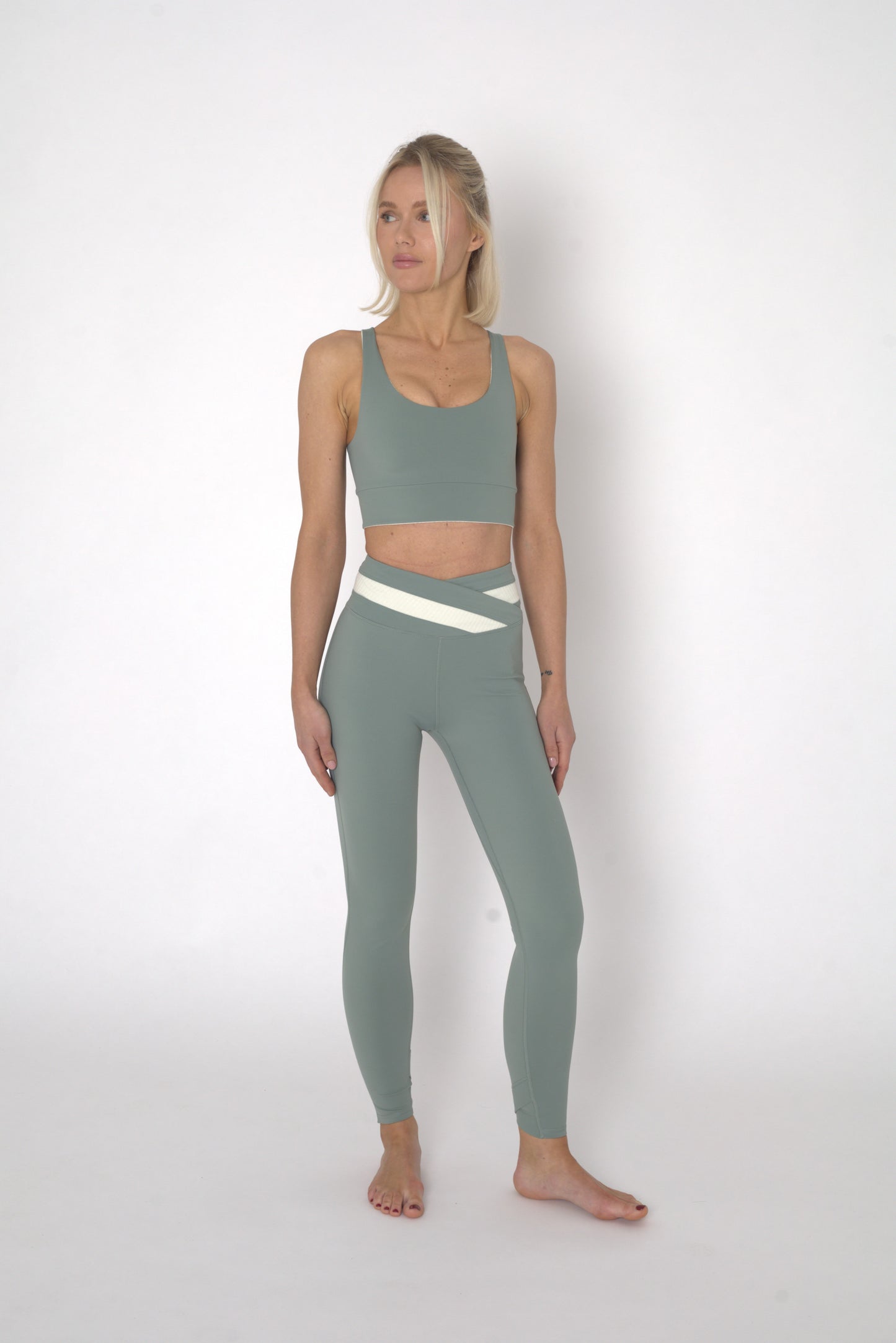 YOGAFLOW WRAP WAIST LEGGINGS DUO SOFT SAGE