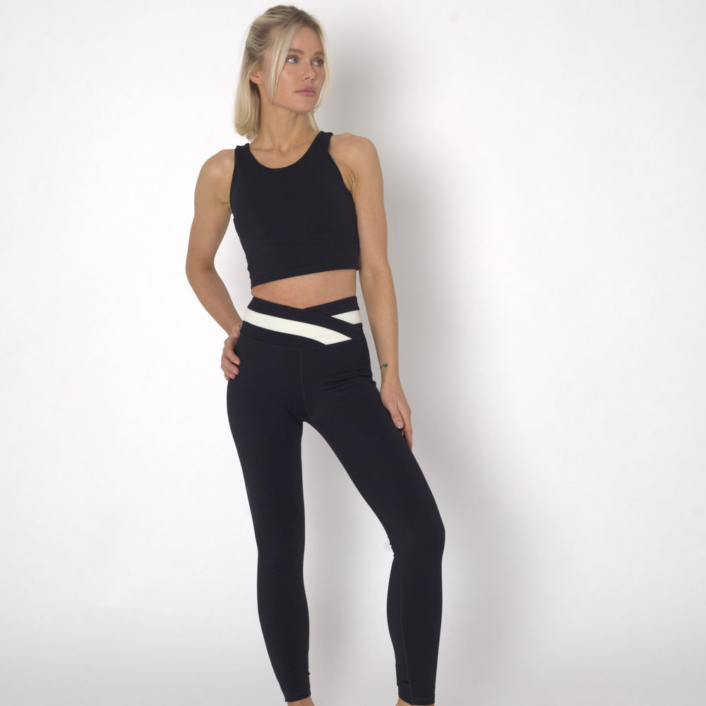 YOGAFLOW WRAP WAIST LEGGINGS DUO BLACK