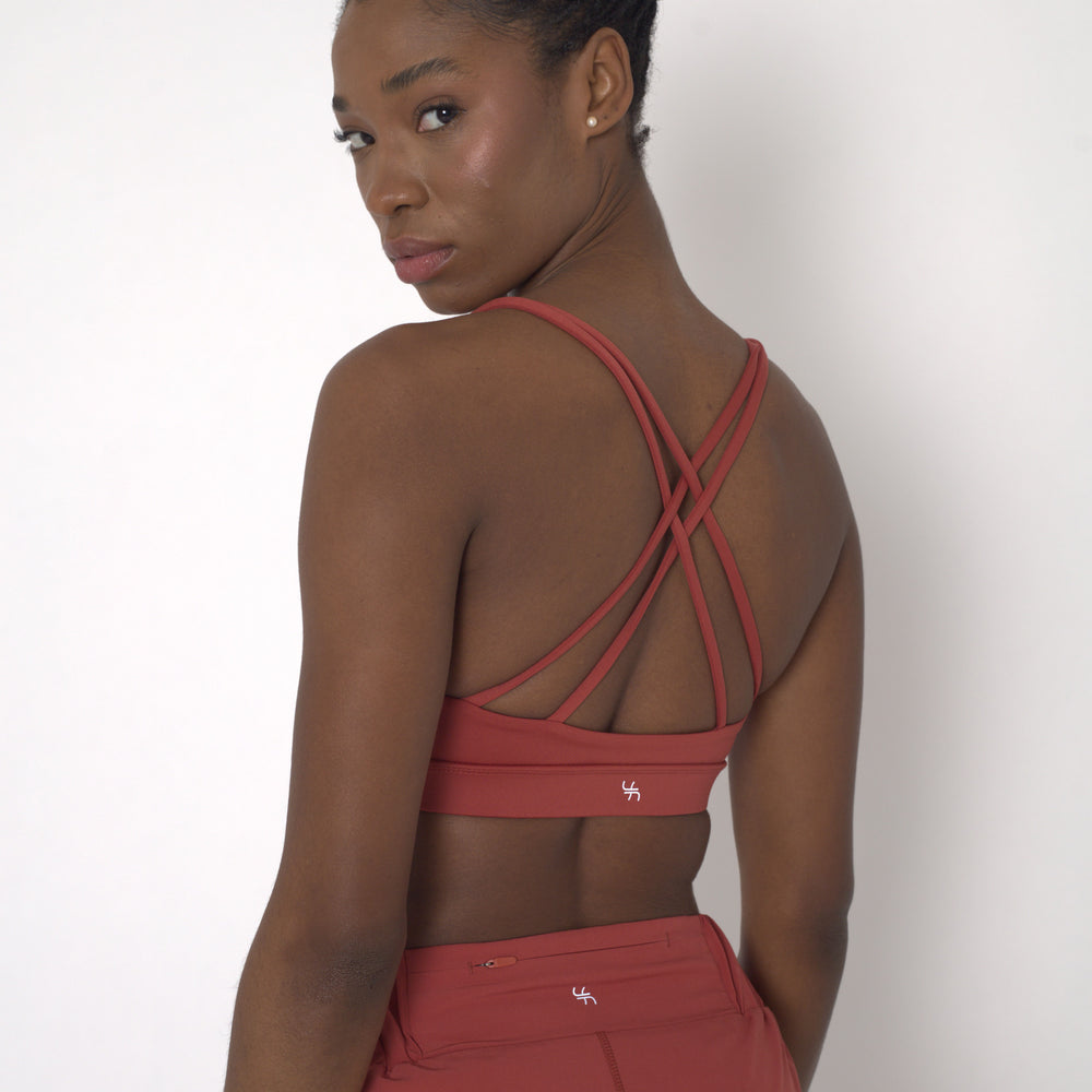 
                  
                    POWERFLOW LIGHT SUPPORT STRAPPY SPORTS BRA BURNT ORANGE
                  
                